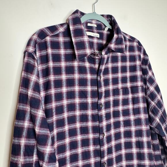 Hawker Rye Long Sleeves Button Up Flannel Shirt - Wine Plaid NWT 2XL - Picture 2 of 10